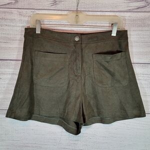 LUSH High Waist Soft Shorts Dark Green